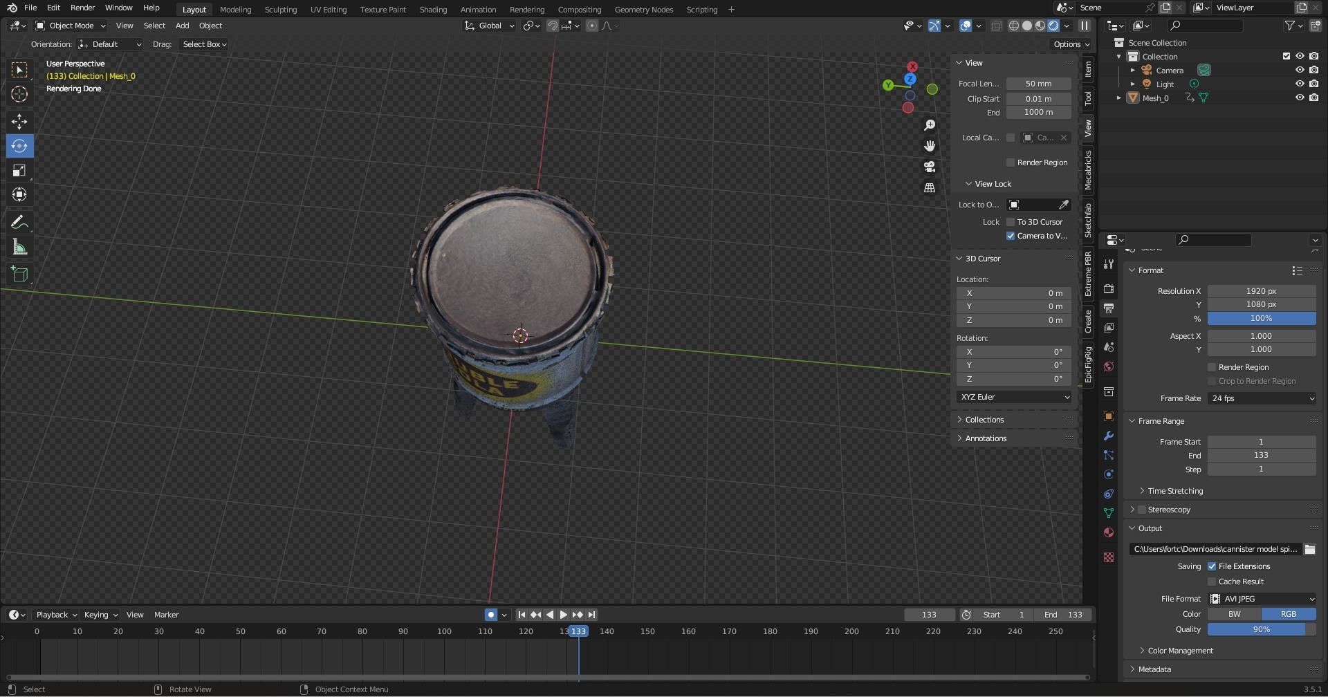 Antique Double cola Cannister asset 3D model_3