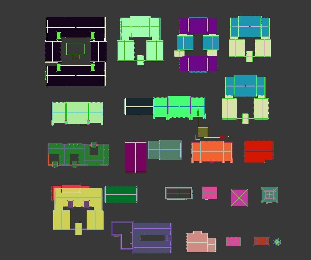 town Chinese style commercial residential buildings 3D model_15