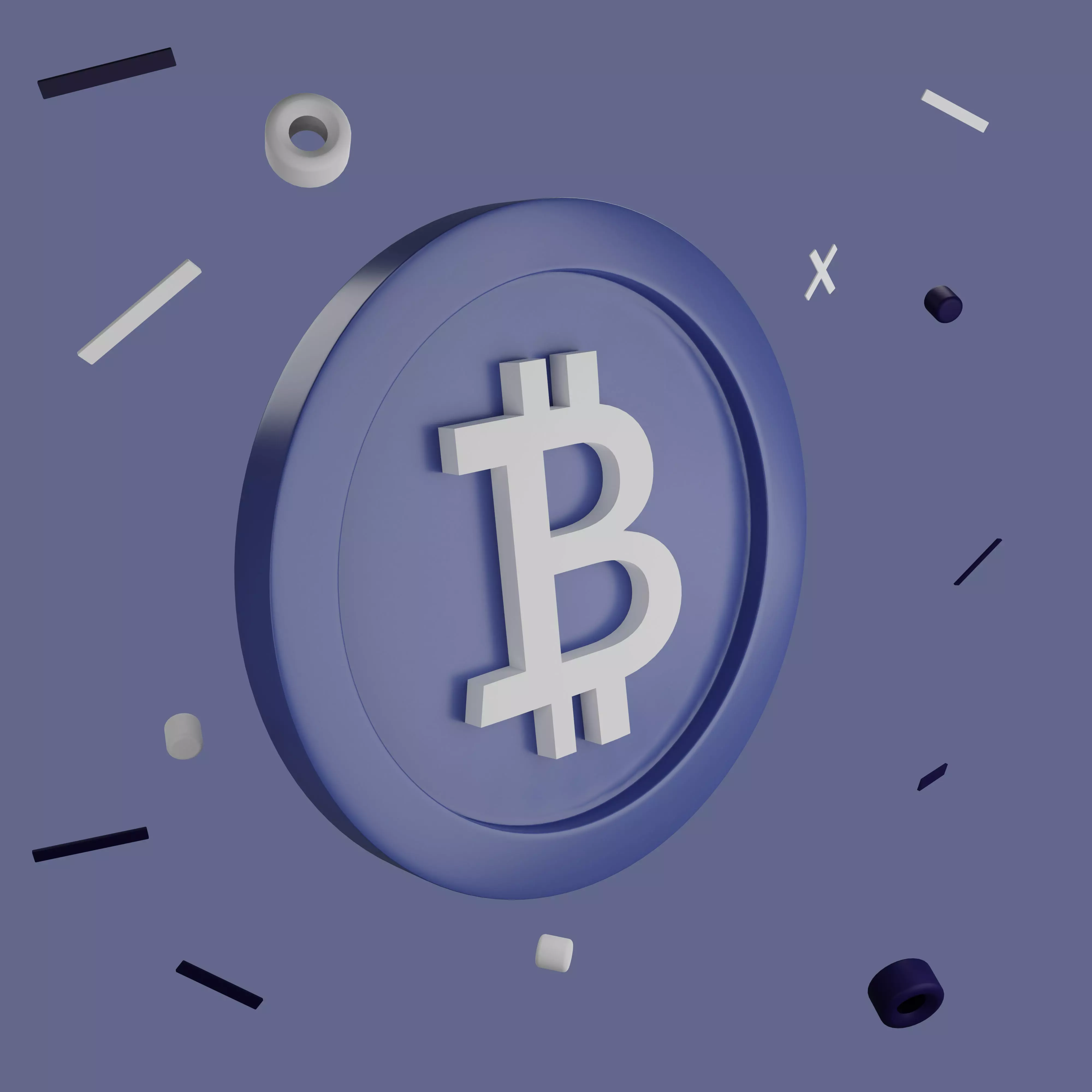 Bitcoin 3D icon 3D model_0