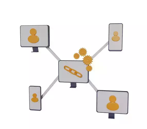 Blockchain 3D icon 3D model