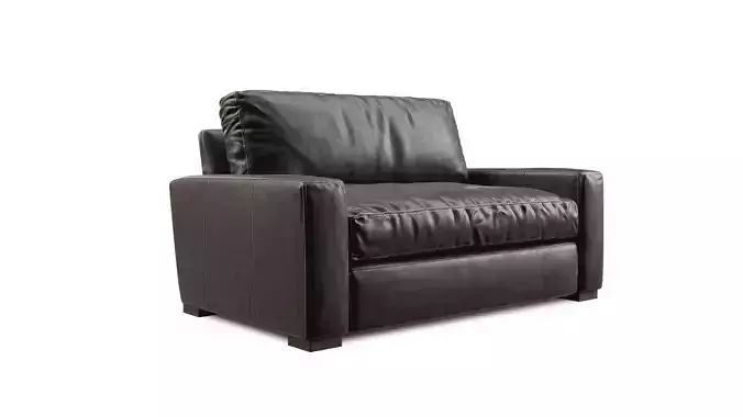 5 Maxwell Black Leather Sofa 3D model
