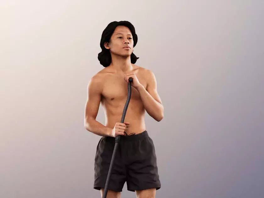 Ajay 11566 - Man Standup Paddling Low-poly 3D model_0