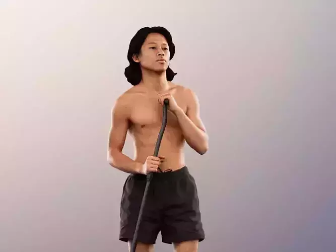 Ajay 11566 - Man Standup Paddling Low-poly 3D model