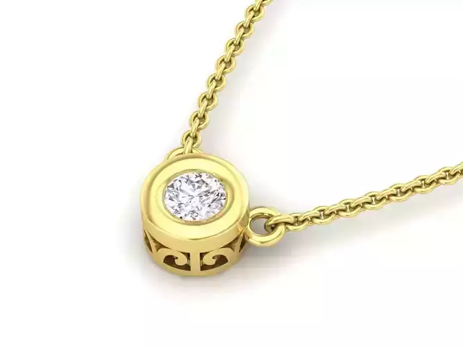 AV 489 Diamond Ladies Bezel Set Solitaire Pendant
