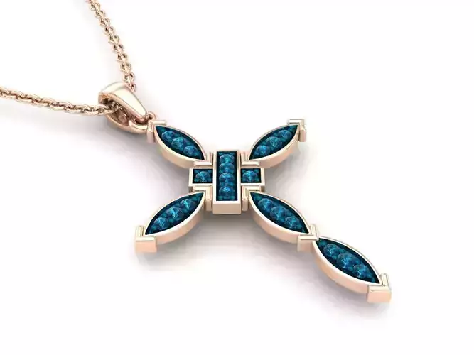 AV 491 Ladies Micro Pave Religious Cross-Pendant