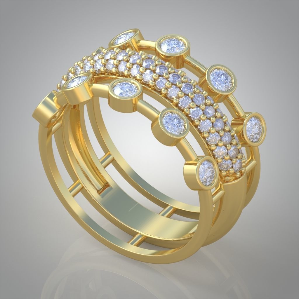 Diamond ring 0522 3D printable model8 3D print model_3