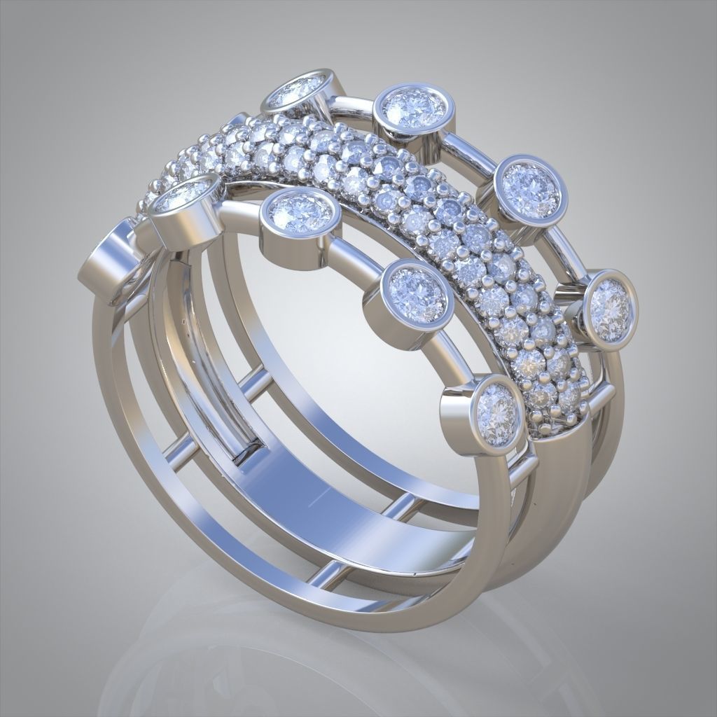 Diamond ring 0522 3D printable model8 3D print model_1
