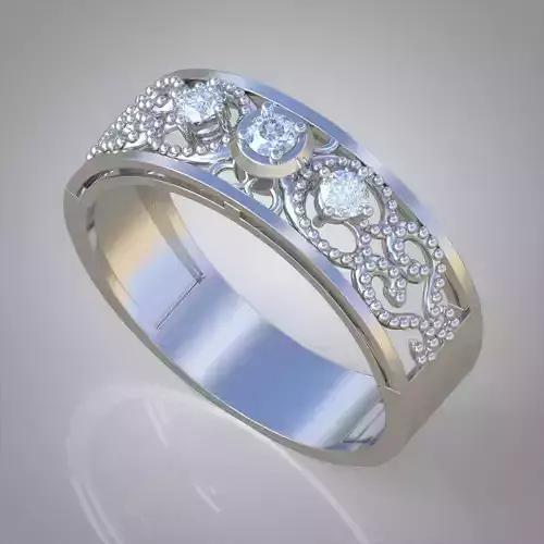 Diamond ring 0526 3D printable model6
