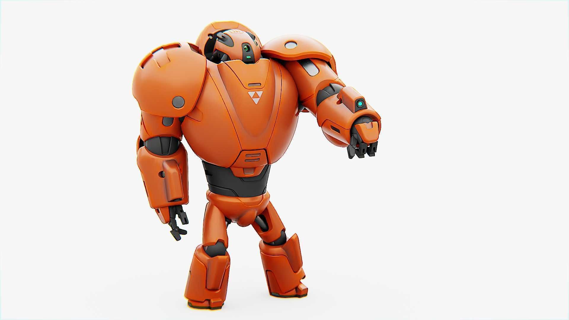 COMBAT DROID M-3000  RIGGED 3D model_13