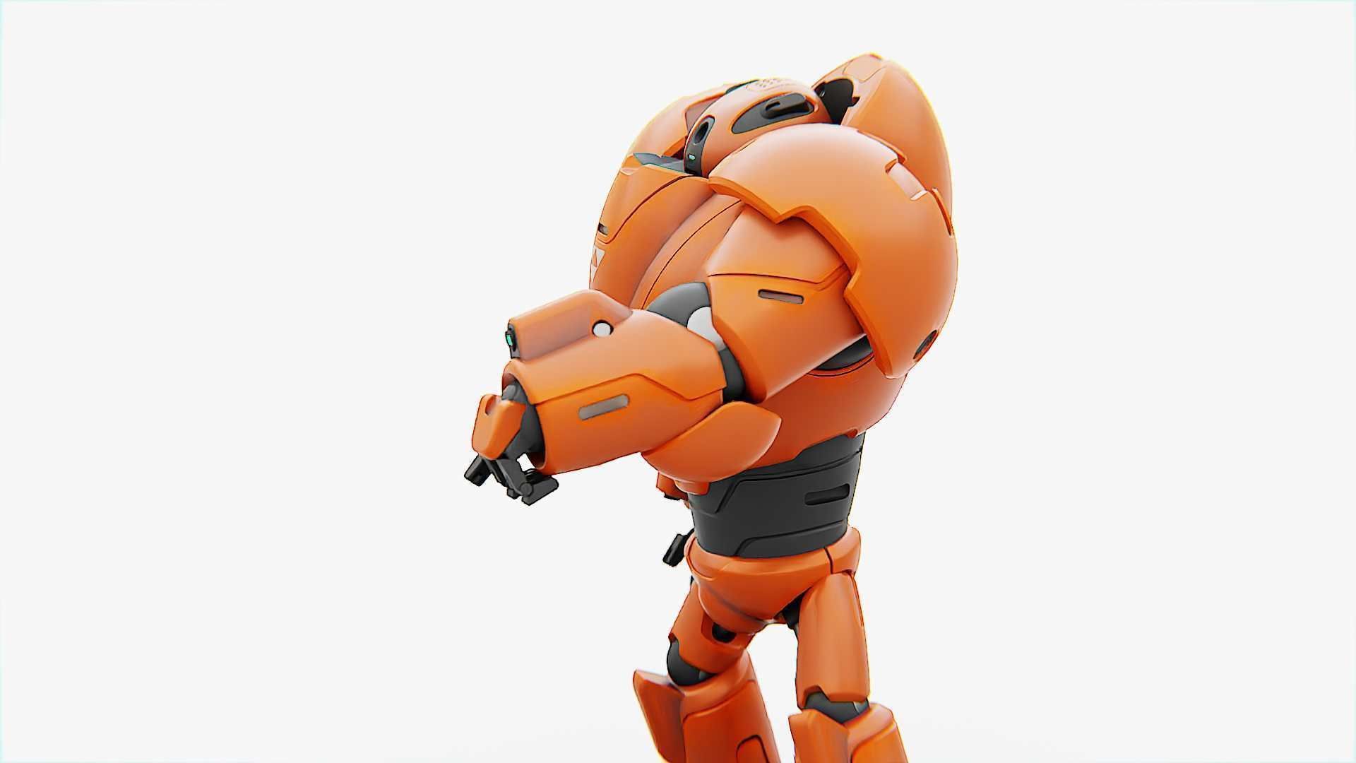 COMBAT DROID M-3000  RIGGED 3D model_5