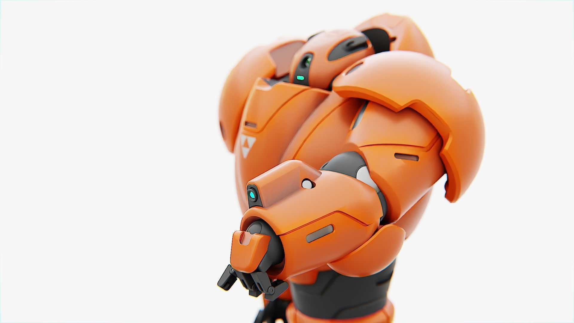 COMBAT DROID M-3000  RIGGED 3D model_4