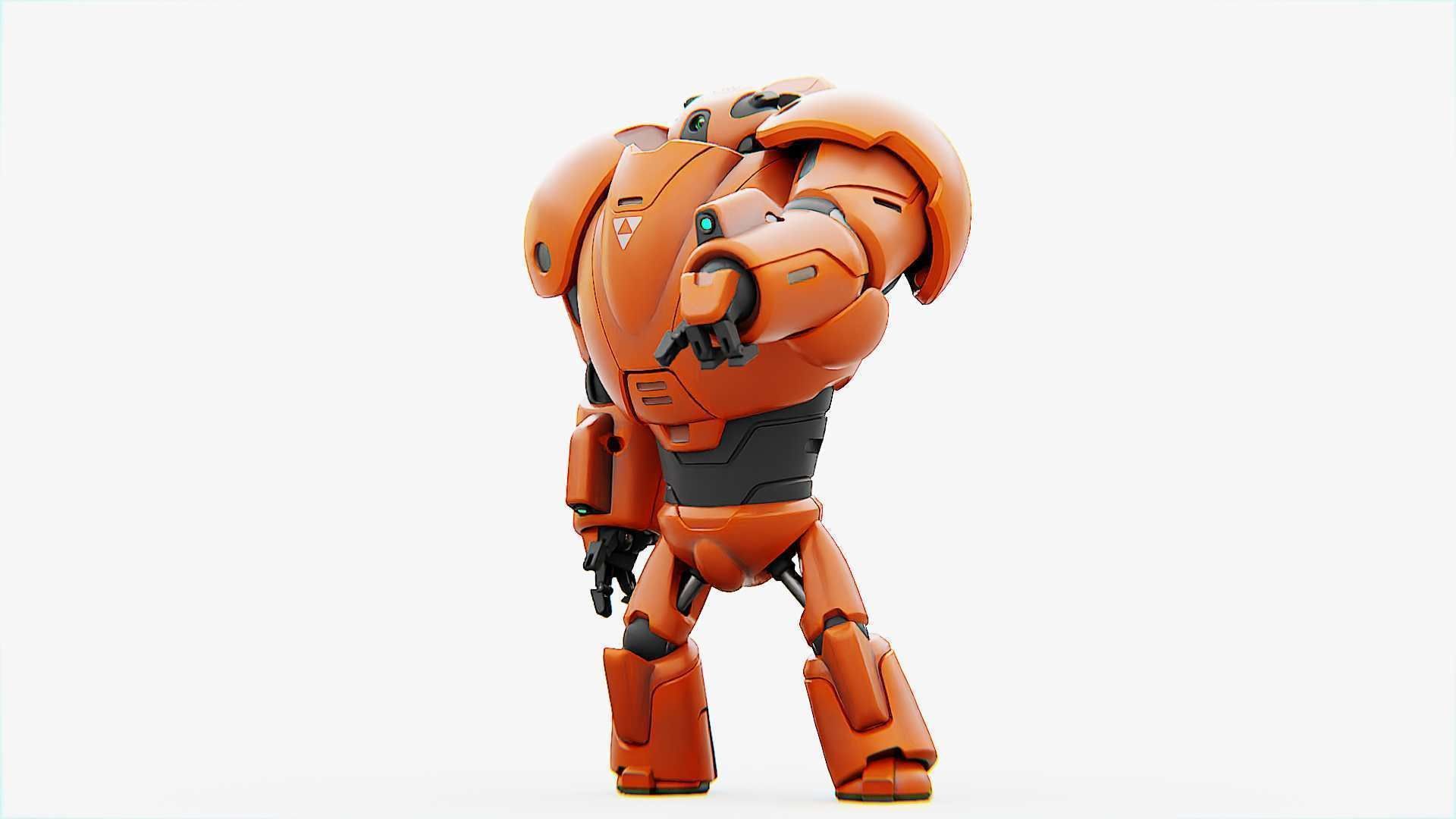 COMBAT DROID M-3000  RIGGED 3D model_16
