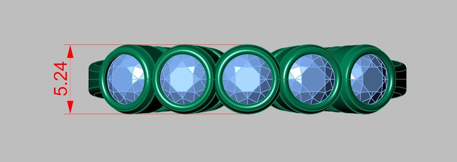 Diamond ring 0535 3D printable model 3D print model_15