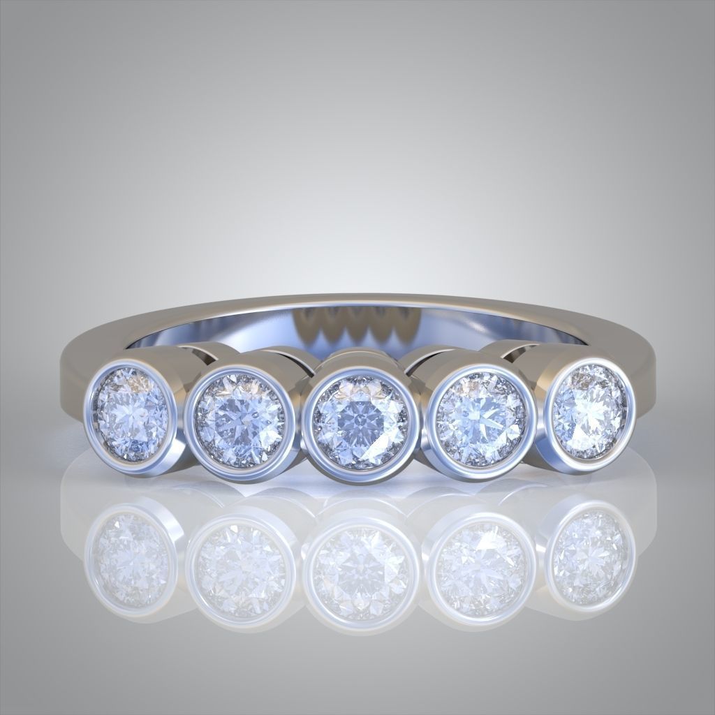 Diamond ring 0535 3D printable model 3D print model_6