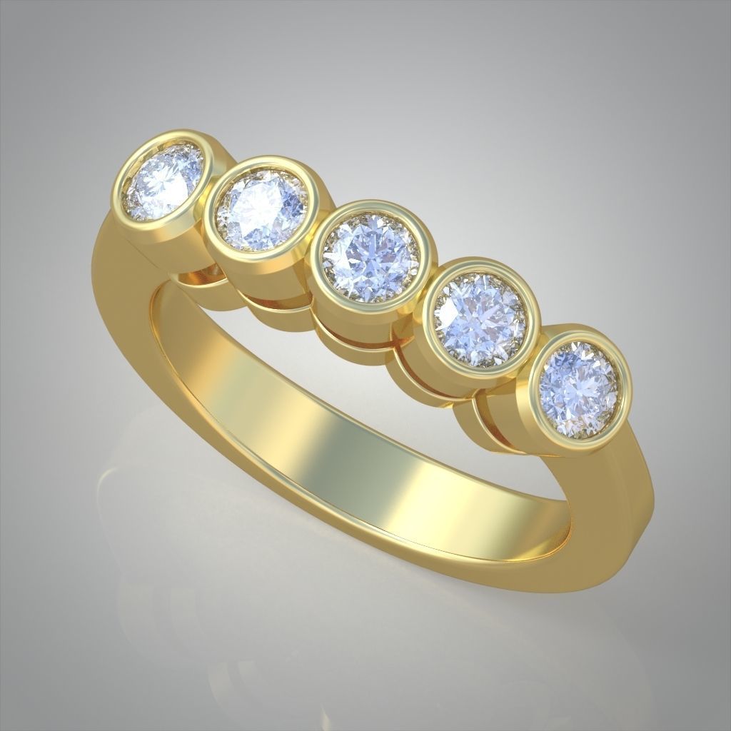 Diamond ring 0535 3D printable model 3D print model_3