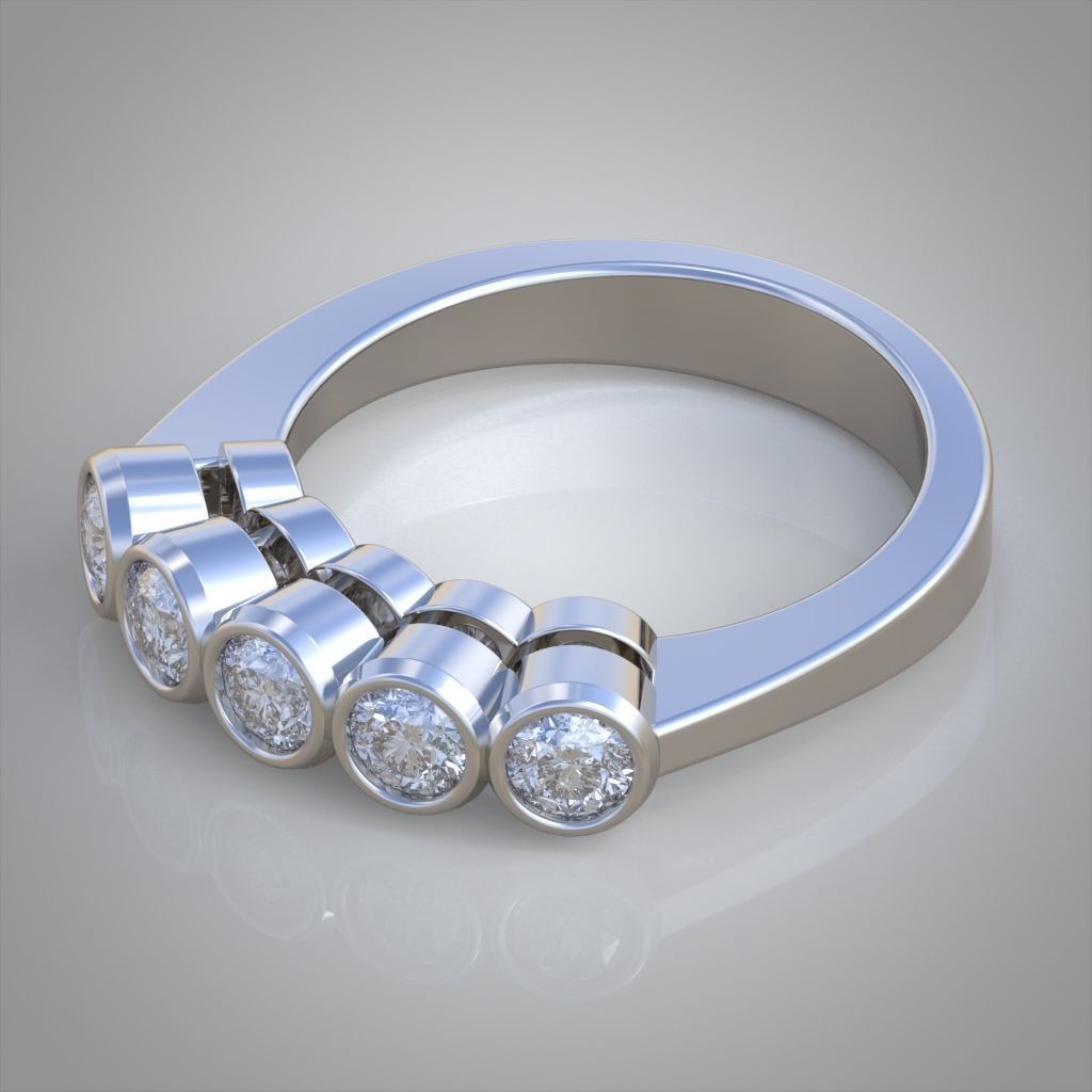 Diamond ring 0535 3D printable model 3D print model_9