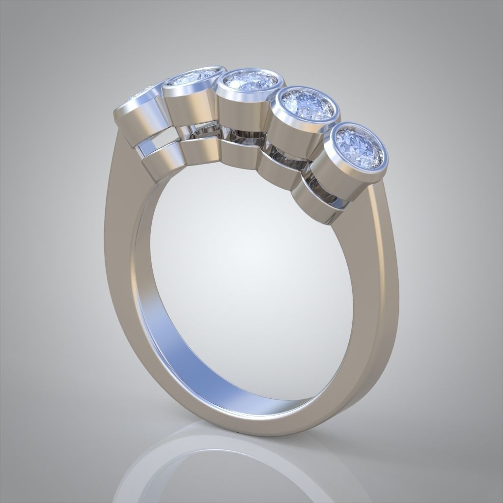Diamond ring 0535 3D printable model 3D print model_1