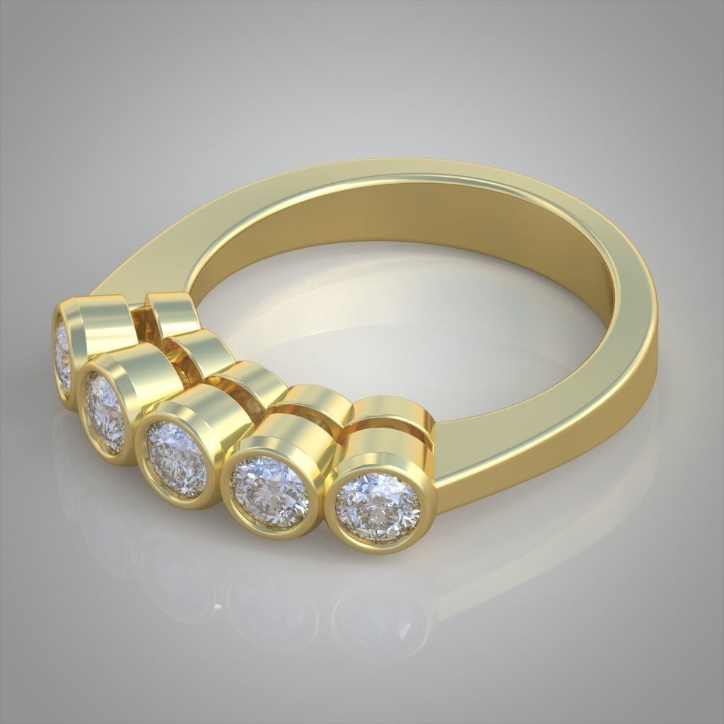 Diamond ring 0535 3D printable model 3D print model_8