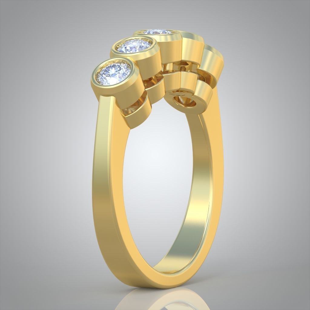 Diamond ring 0535 3D printable model 3D print model_4