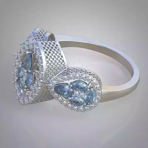 Diamond ring 0536 3D printable model11