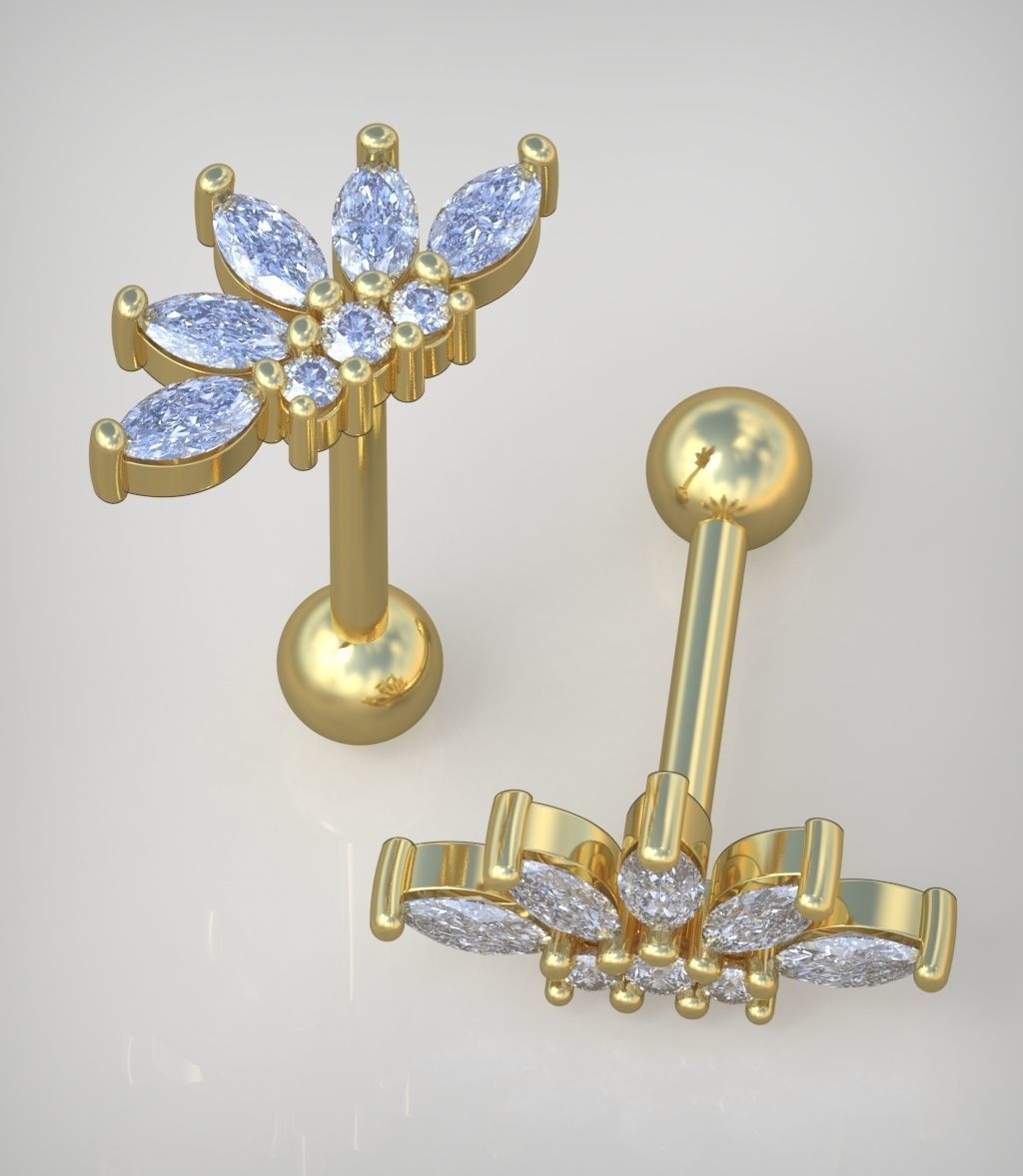 Earring model 0310 3D printable model10 3D print model_3