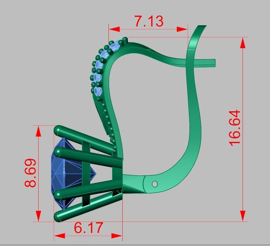 Earring model 0314 3D printable model10 3D print model_12