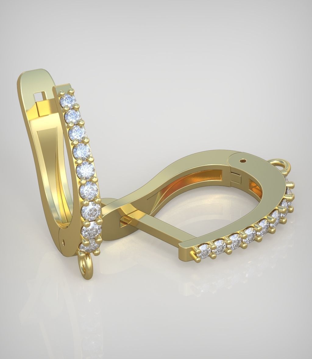 Earring model 0315 3D printable model 3D print model_4