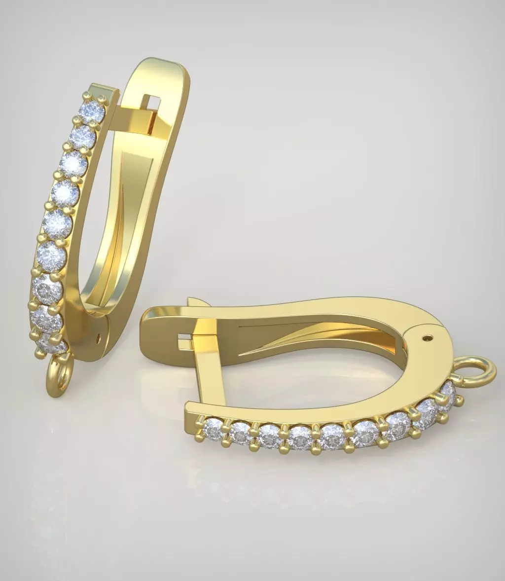 Earring model 0315 3D printable model 3D print model_0