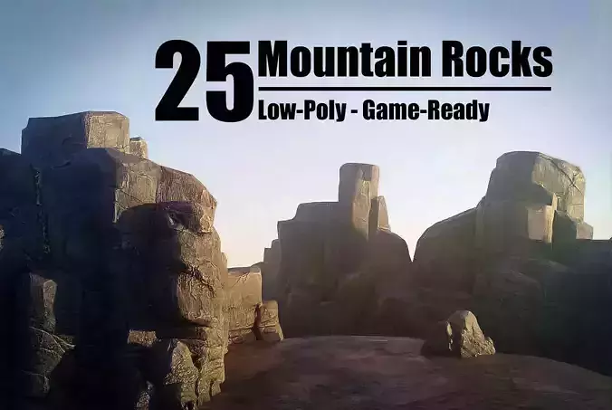 Mountain Rock 25 Modular Low Poly PBR