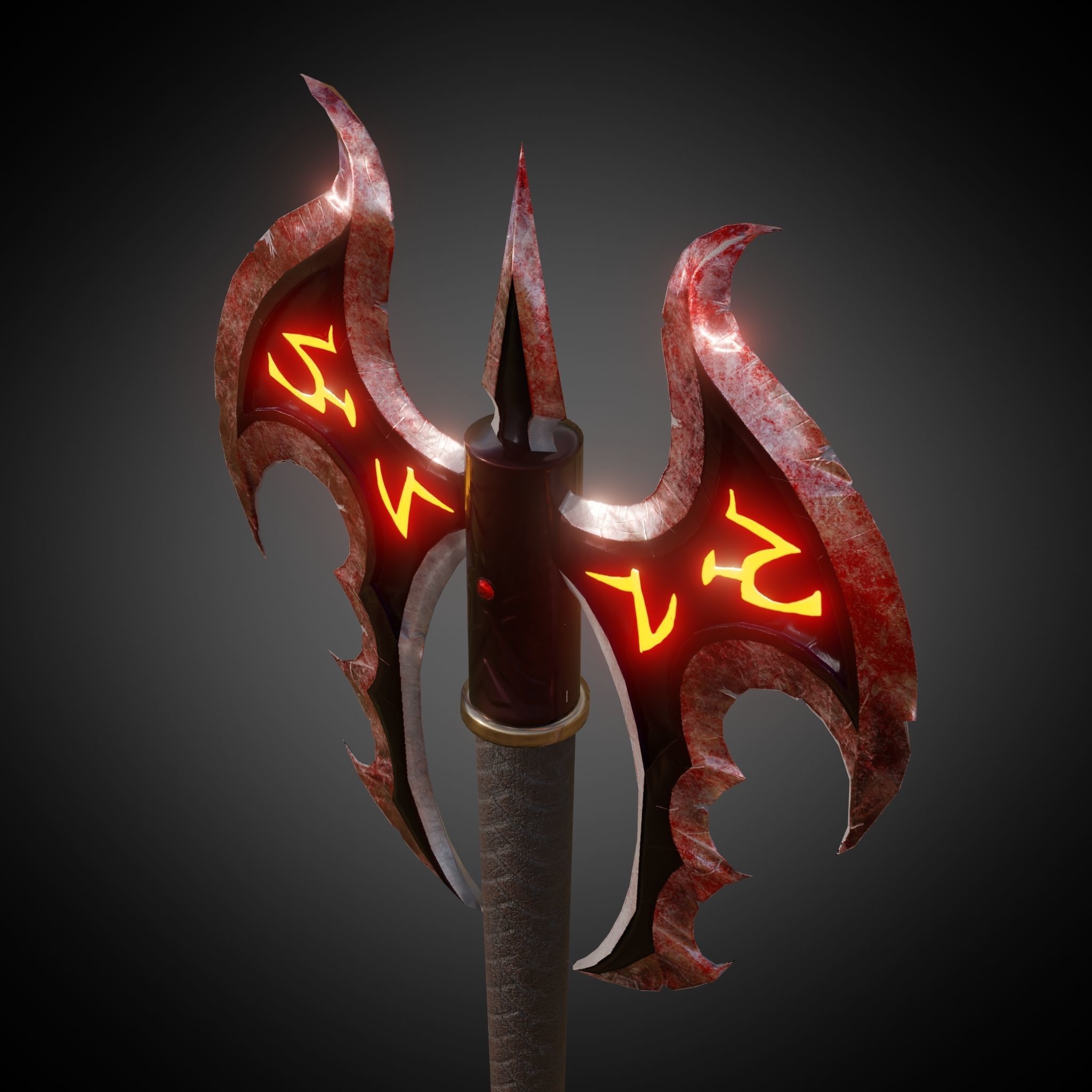 Axe Of Warrior Low-poly 3D model_21