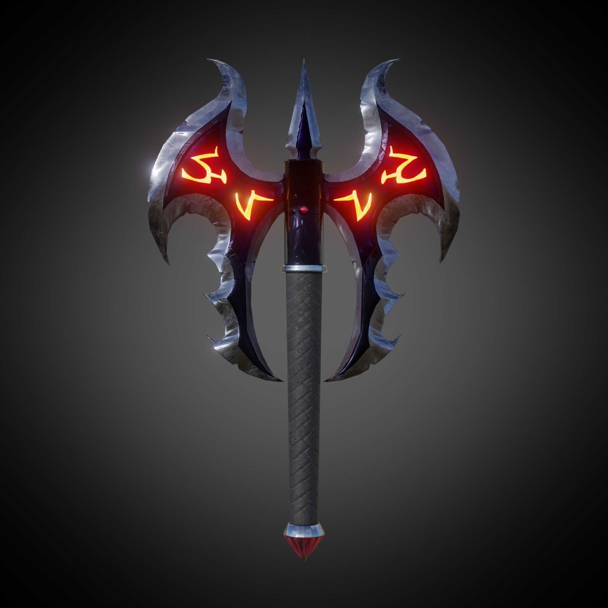 Axe Of Warrior Low-poly 3D model_7