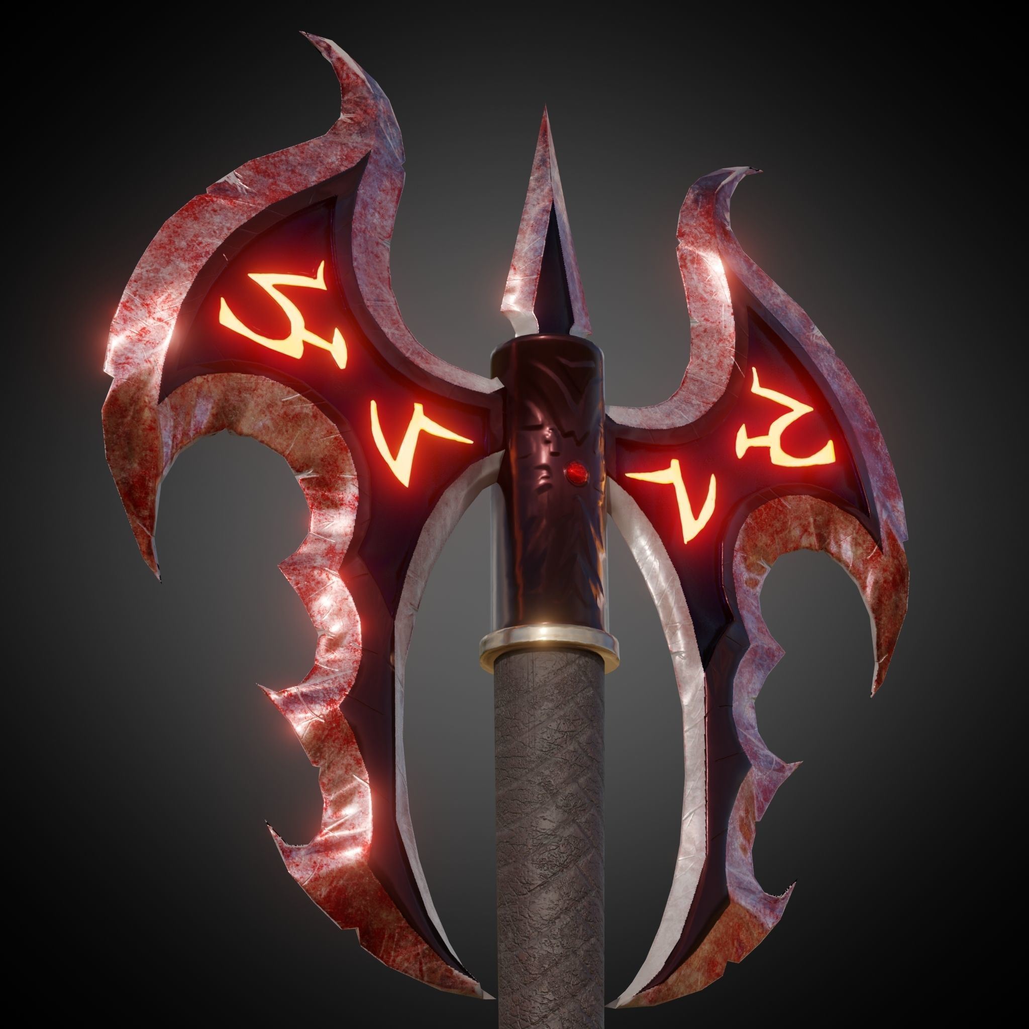 Axe Of Warrior Low-poly 3D model_19