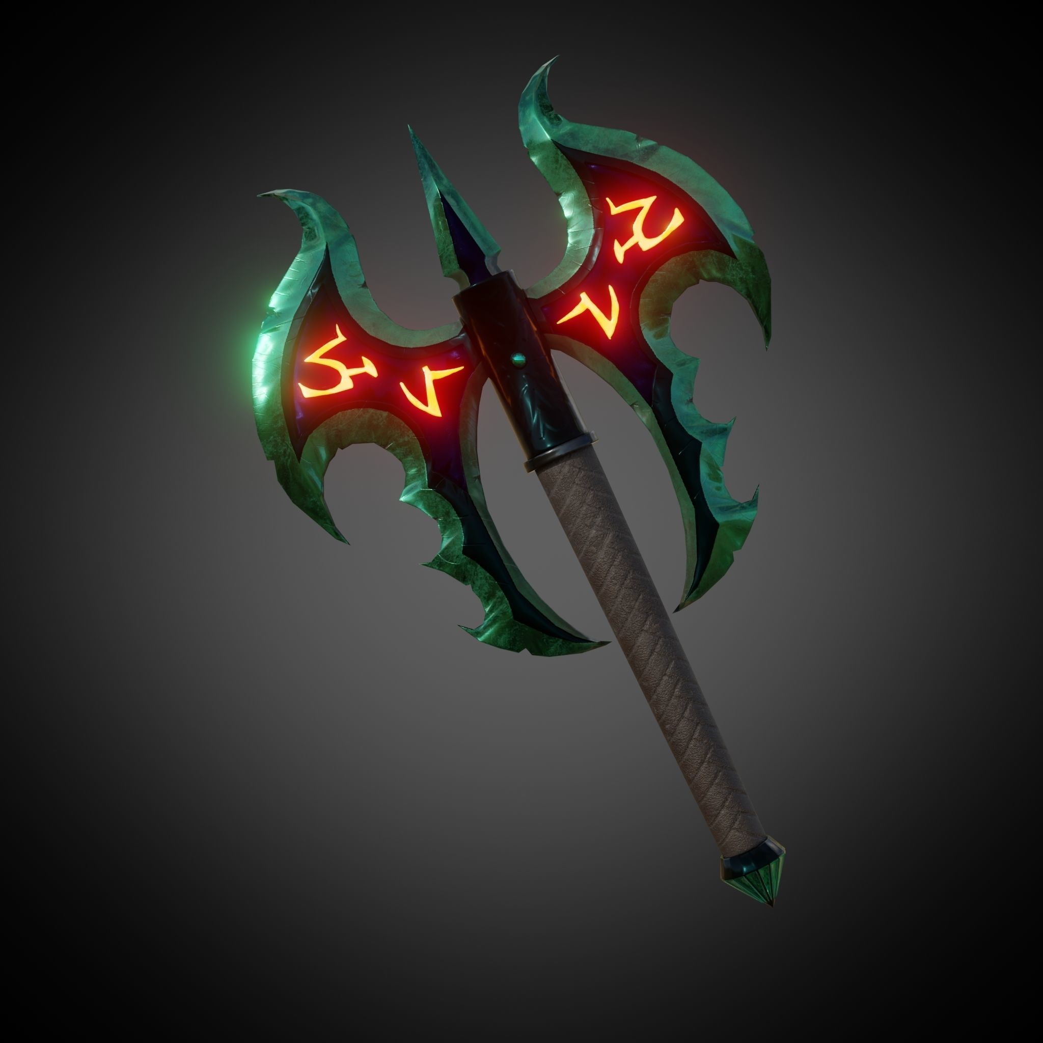 Axe Of Warrior Low-poly 3D model_3