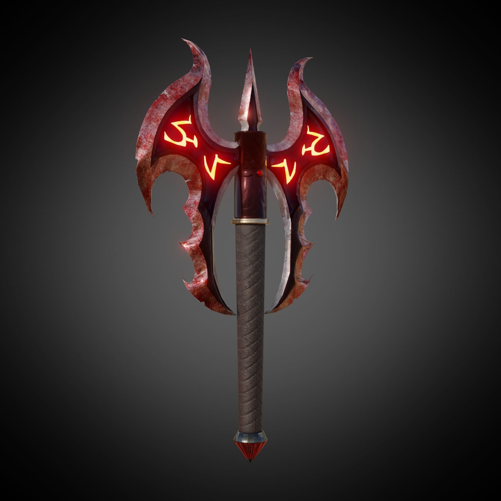 Axe Of Warrior Low-poly 3D model_16