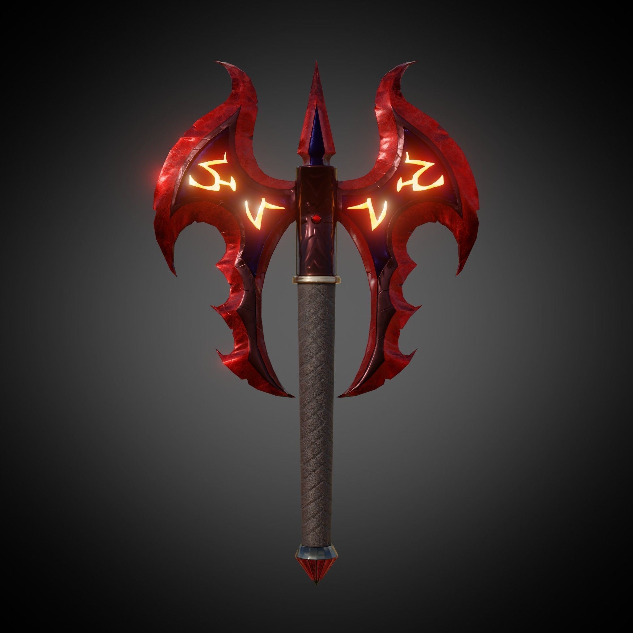 Axe Of Warrior Low-poly 3D model_11
