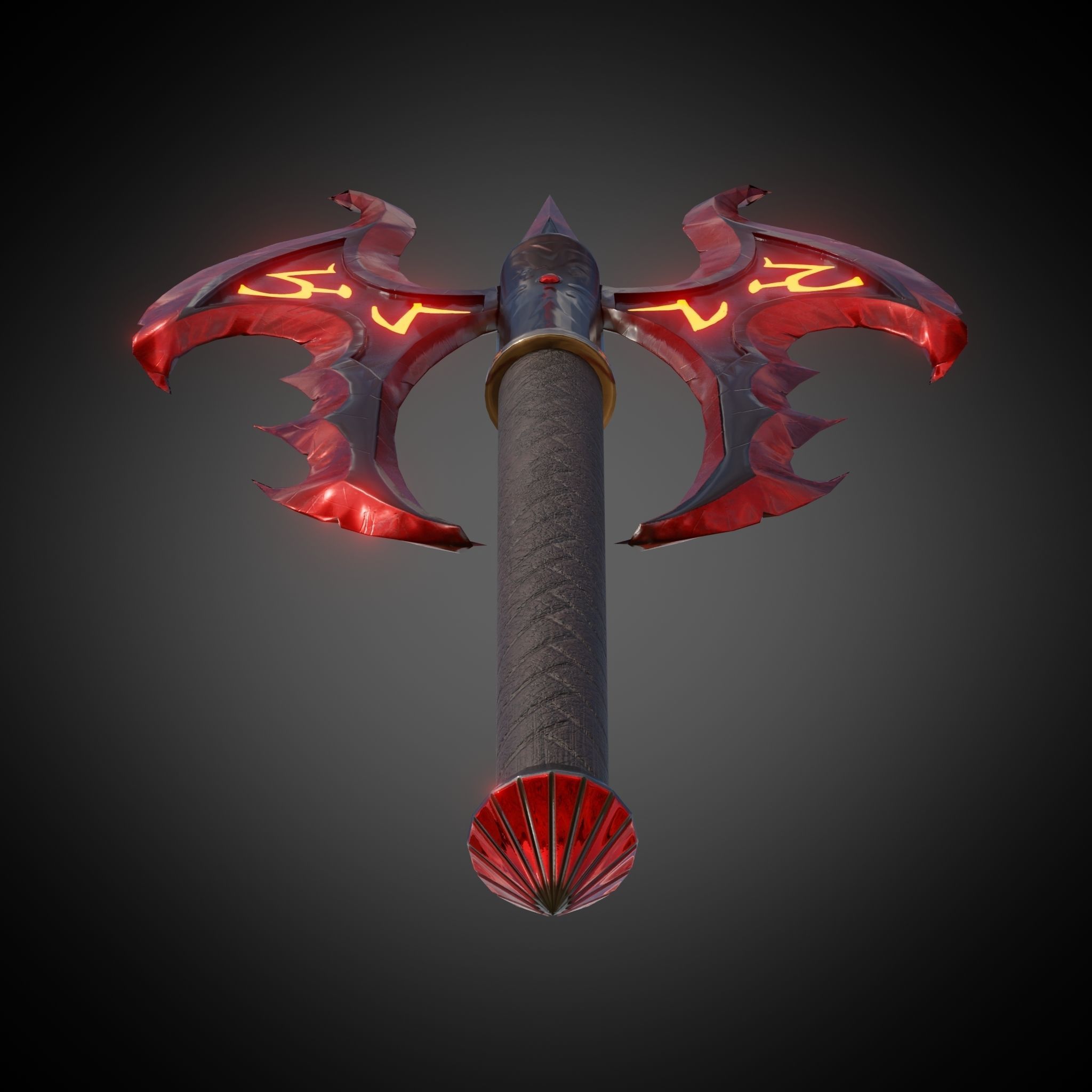Axe Of Warrior Low-poly 3D model_22