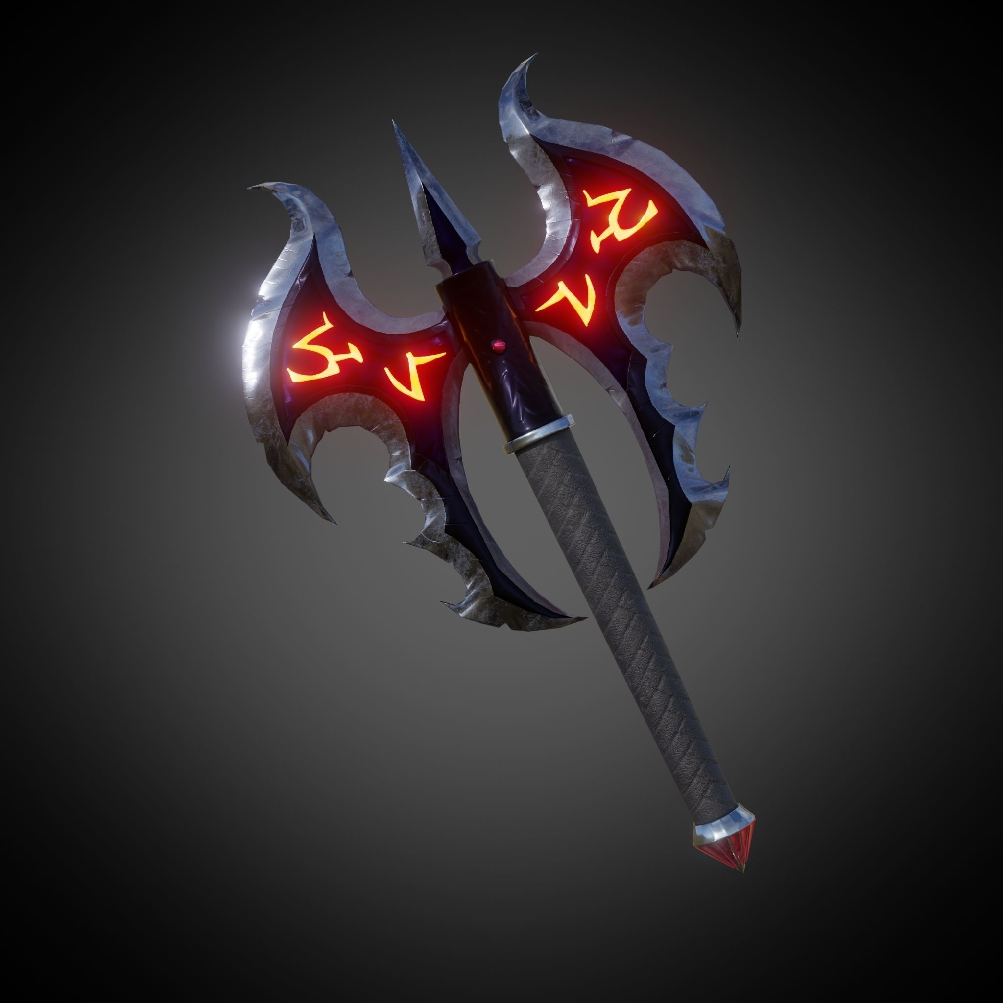 Axe Of Warrior Low-poly 3D model_10