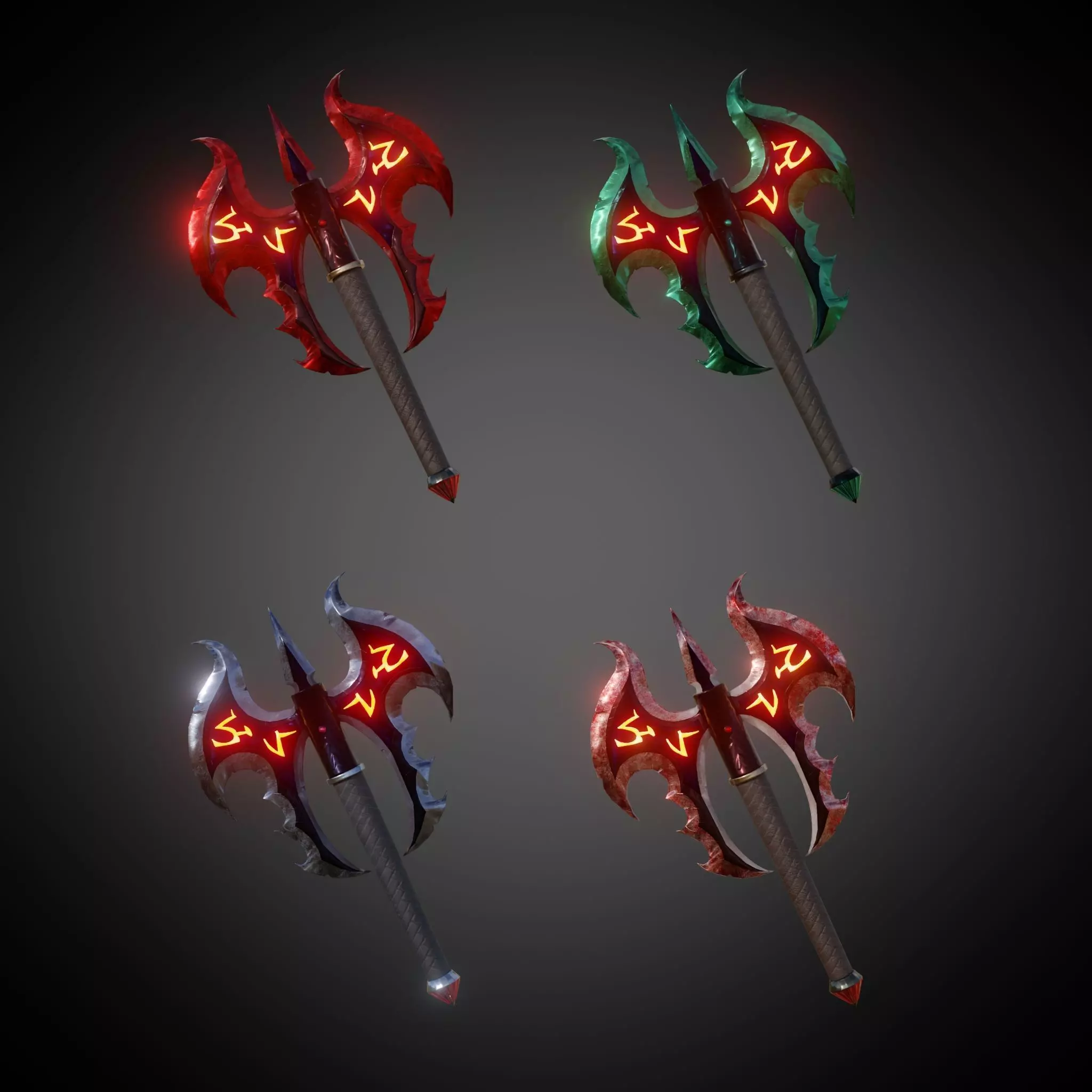 Axe Of Warrior Low-poly 3D model_0