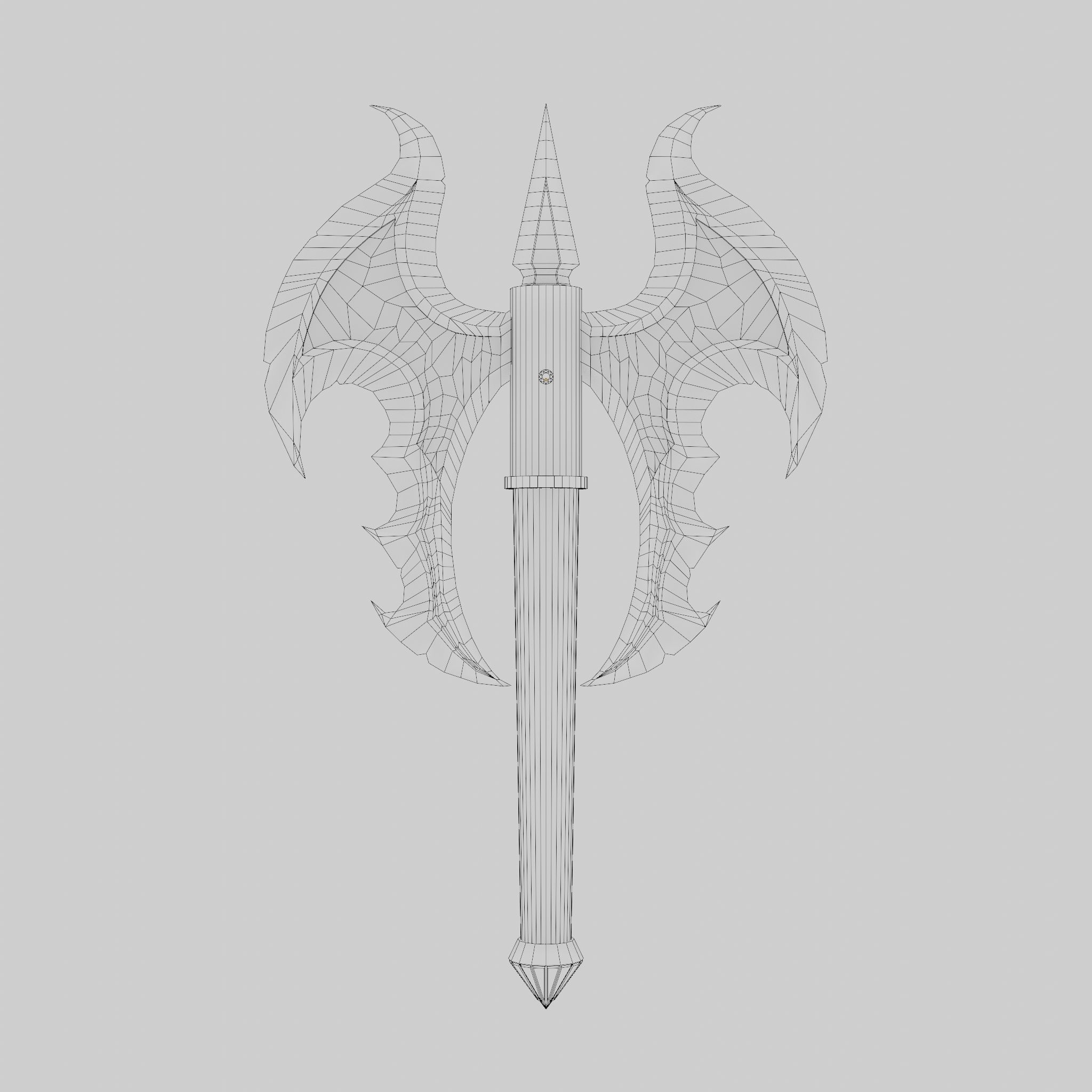 Axe Of Warrior Low-poly 3D model_29