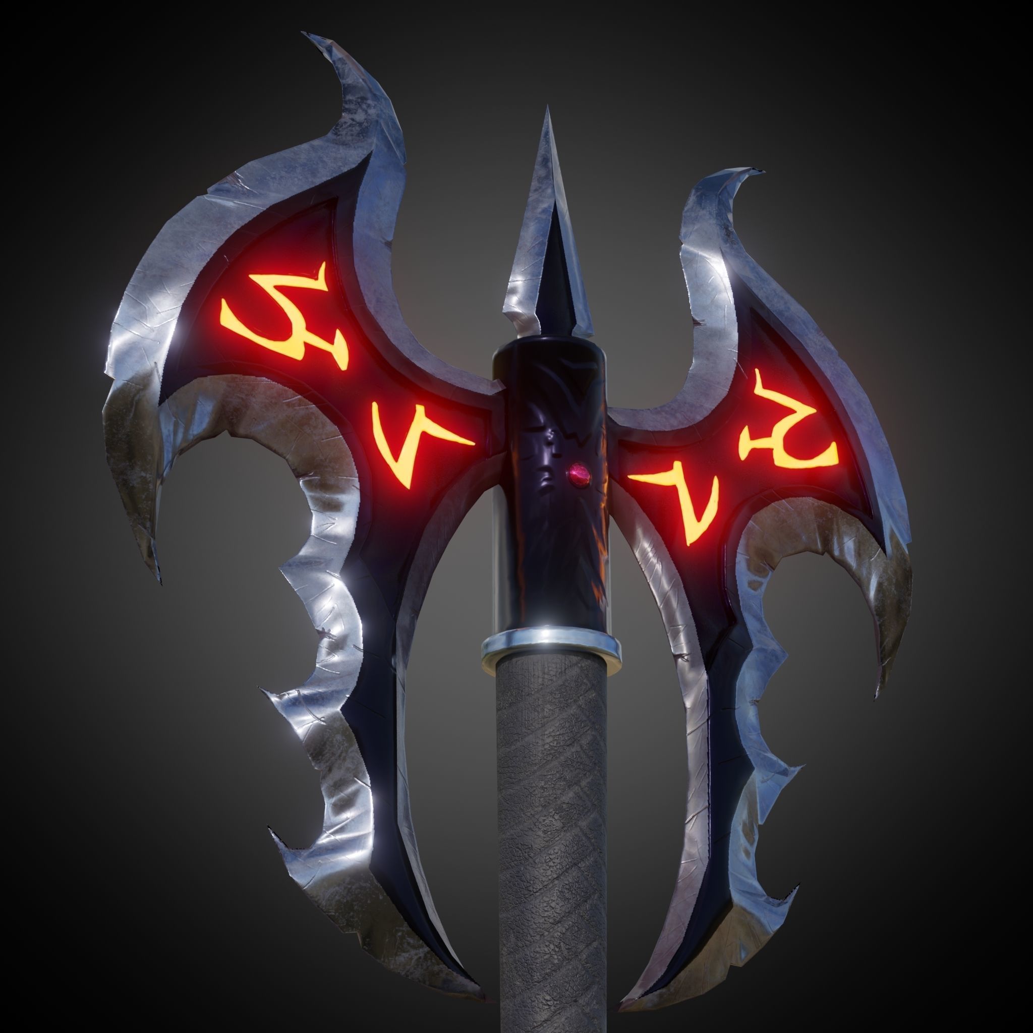 Axe Of Warrior Low-poly 3D model_12