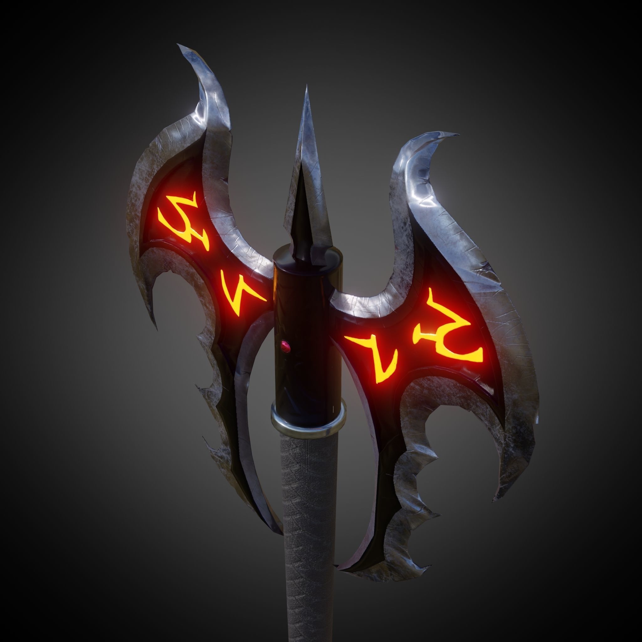 Axe Of Warrior Low-poly 3D model_14