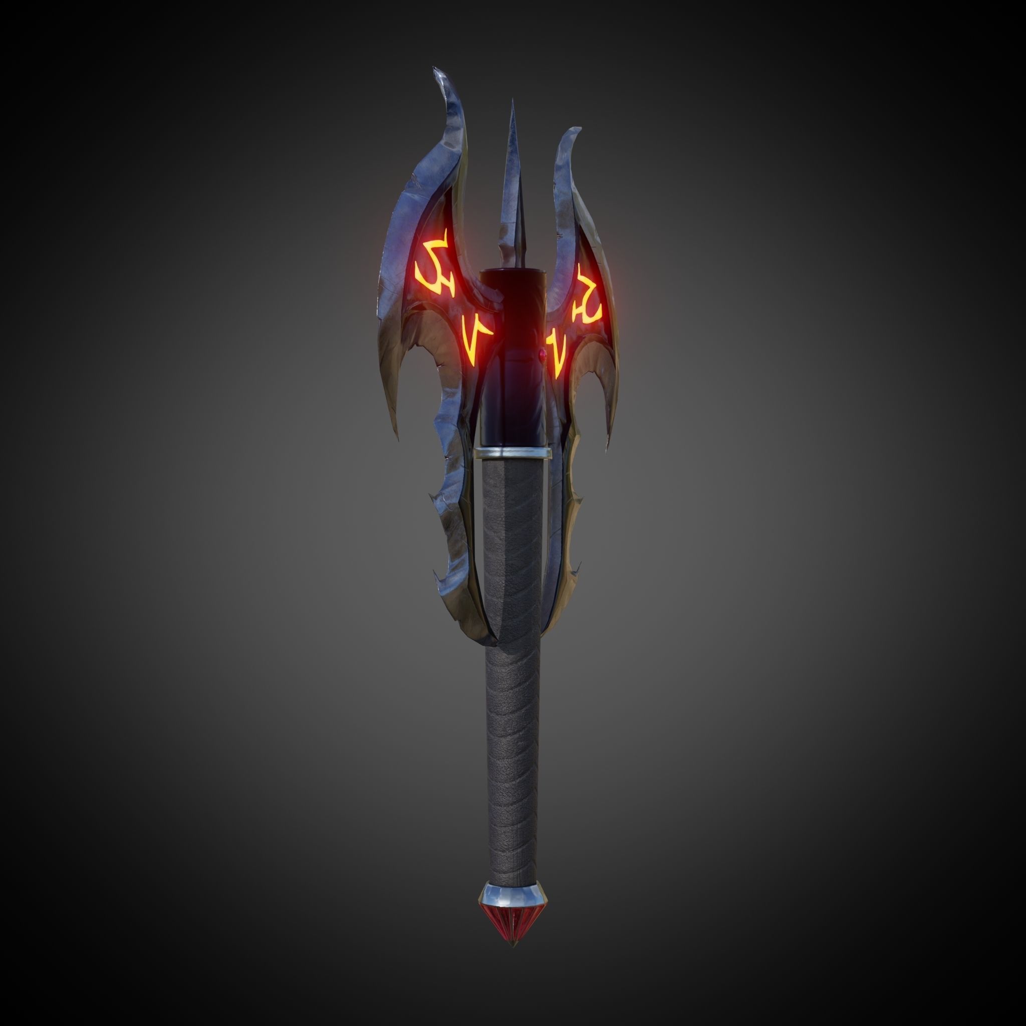 Axe Of Warrior Low-poly 3D model_9