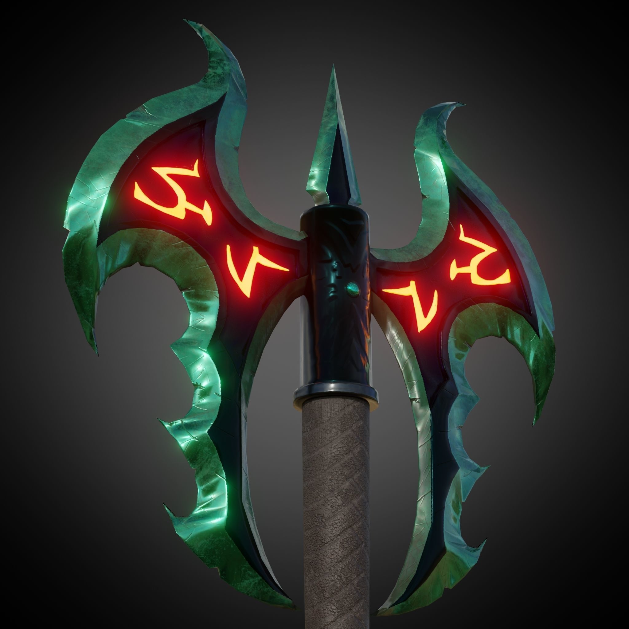 Axe Of Warrior Low-poly 3D model_4