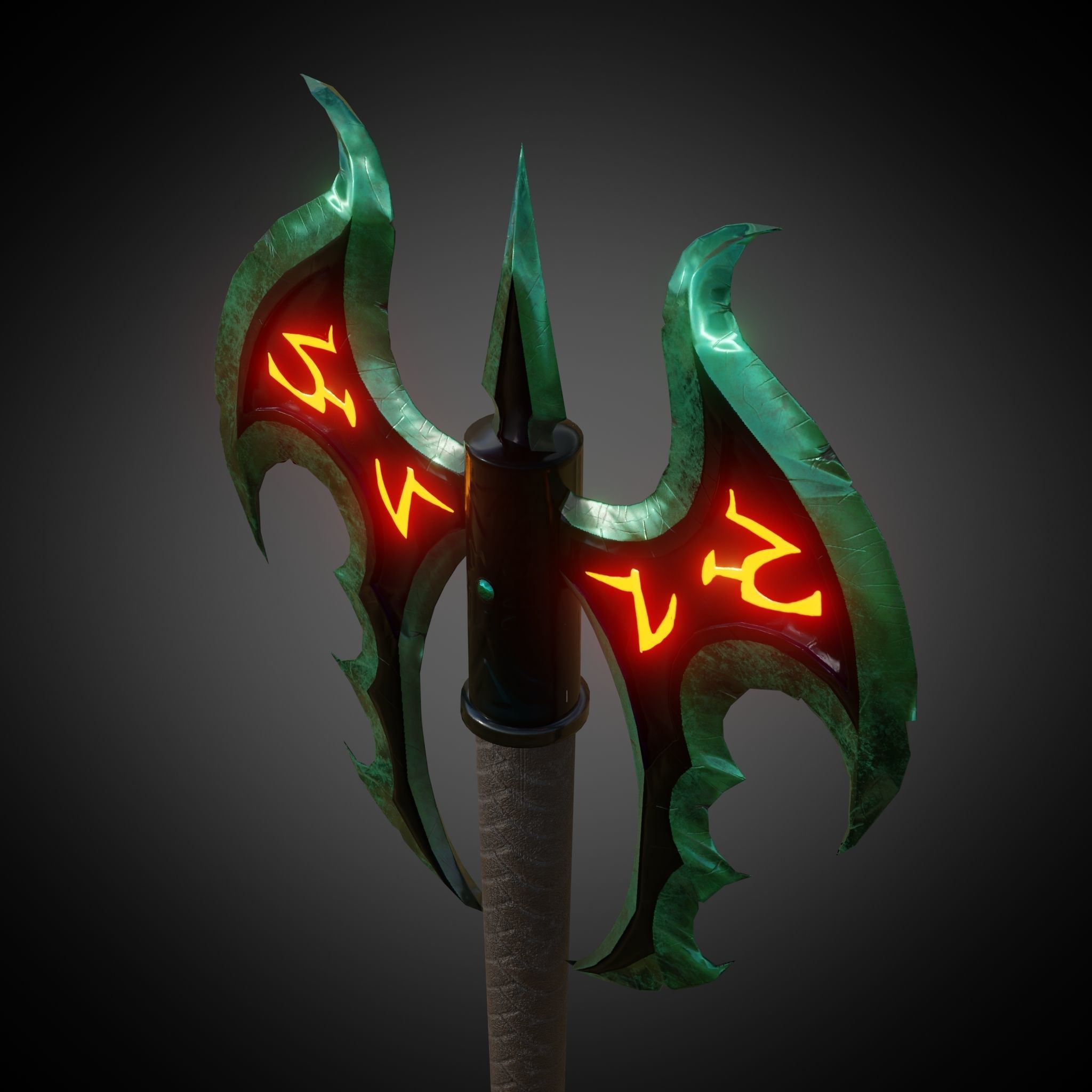 Axe Of Warrior Low-poly 3D model_6