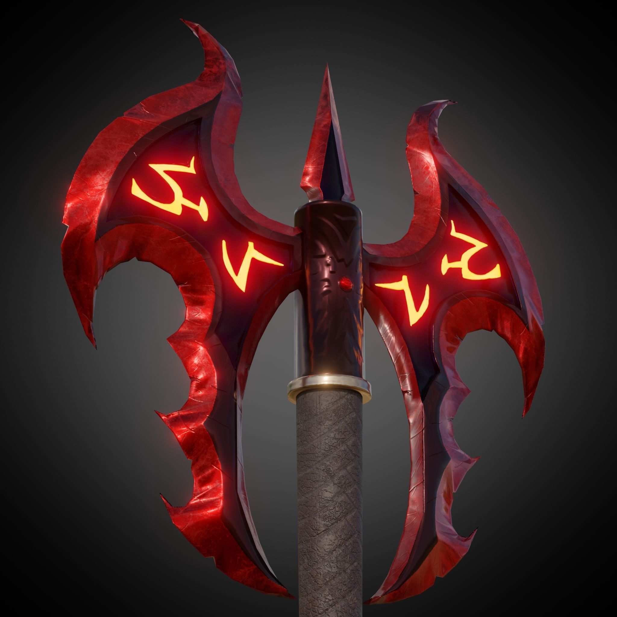 Axe Of Warrior Low-poly 3D model_28