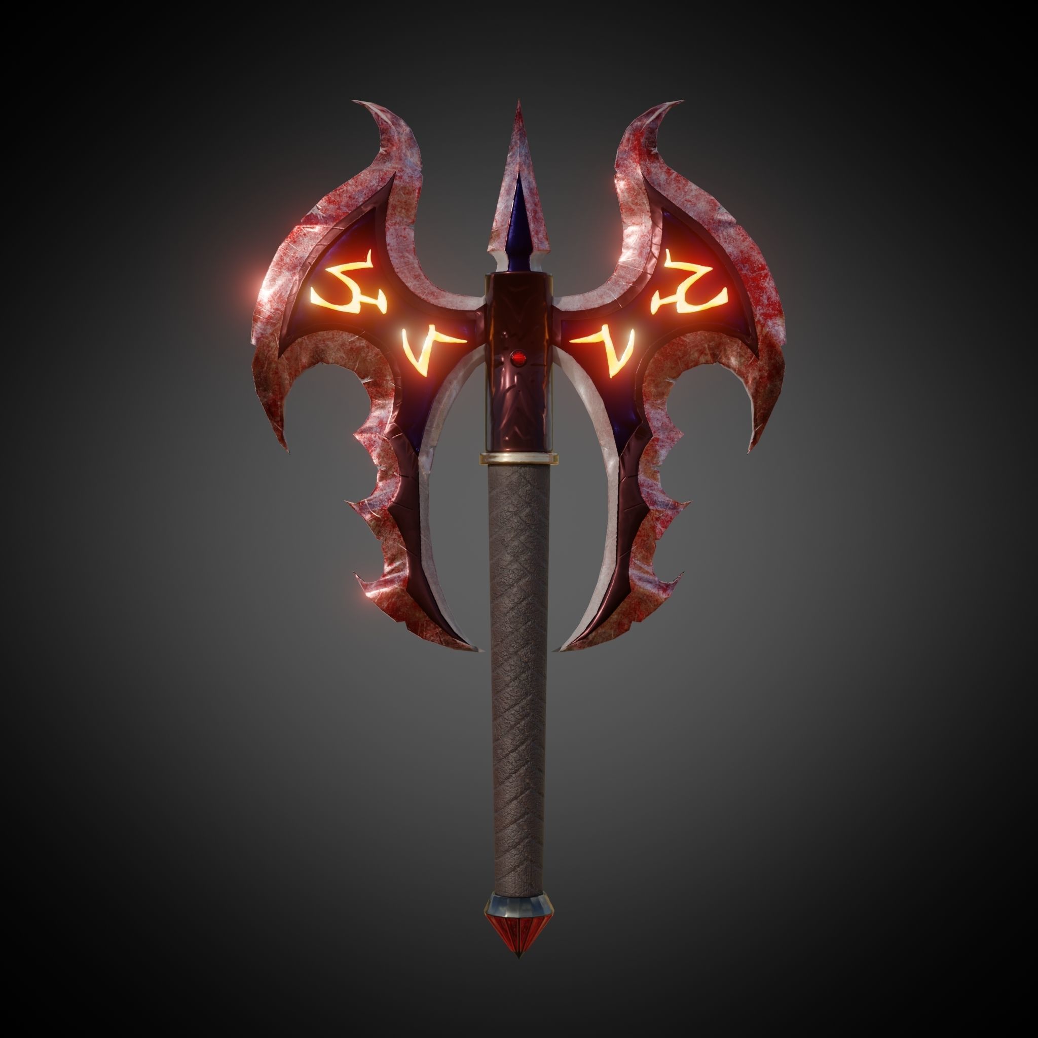 Axe Of Warrior Low-poly 3D model_15