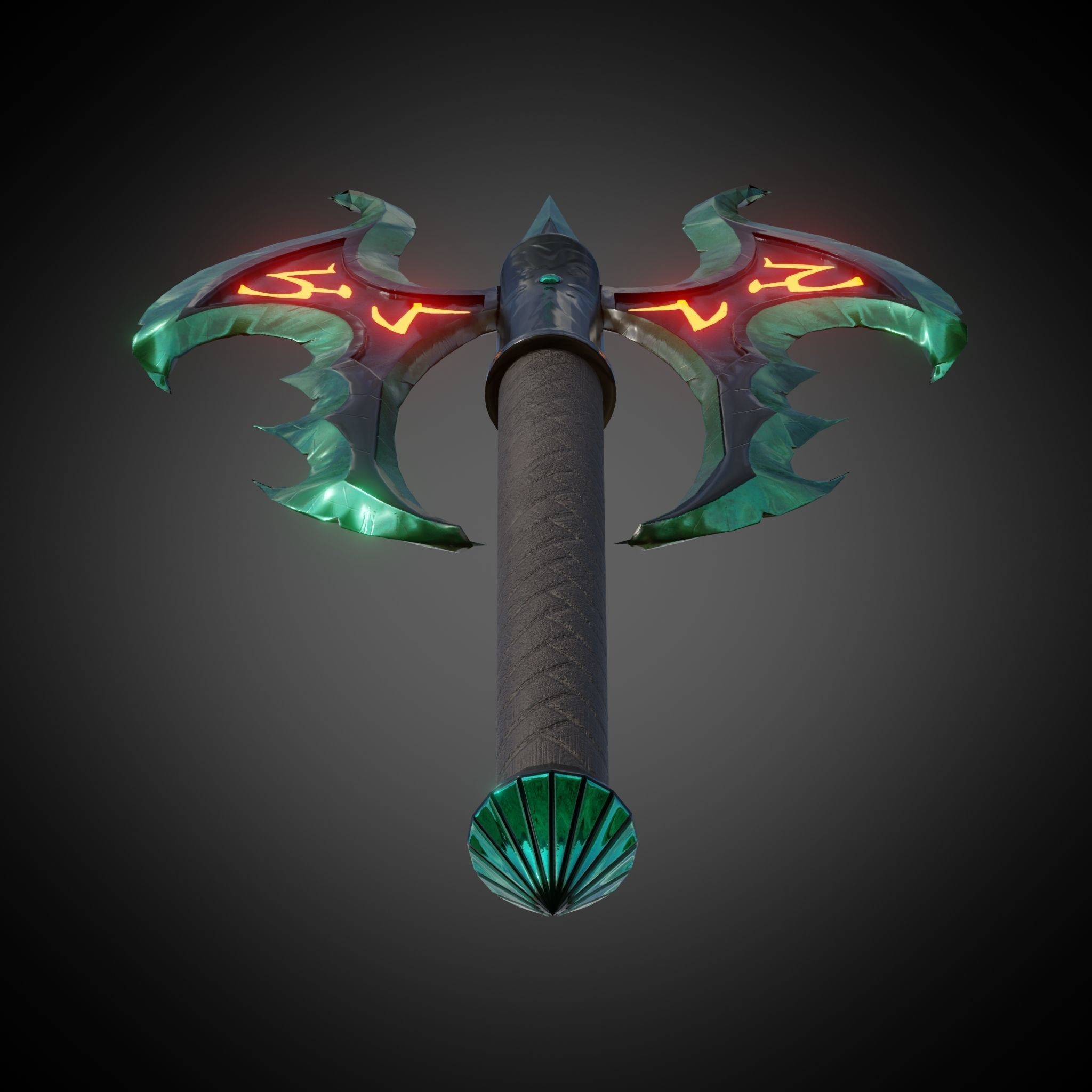 Axe Of Warrior Low-poly 3D model_5