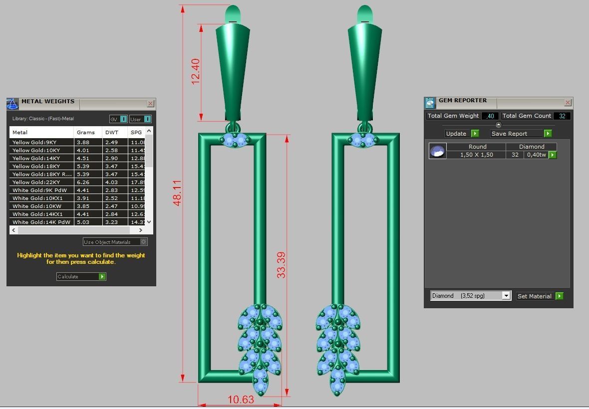 Earring model 0370 3D printable model10 3D print model_12