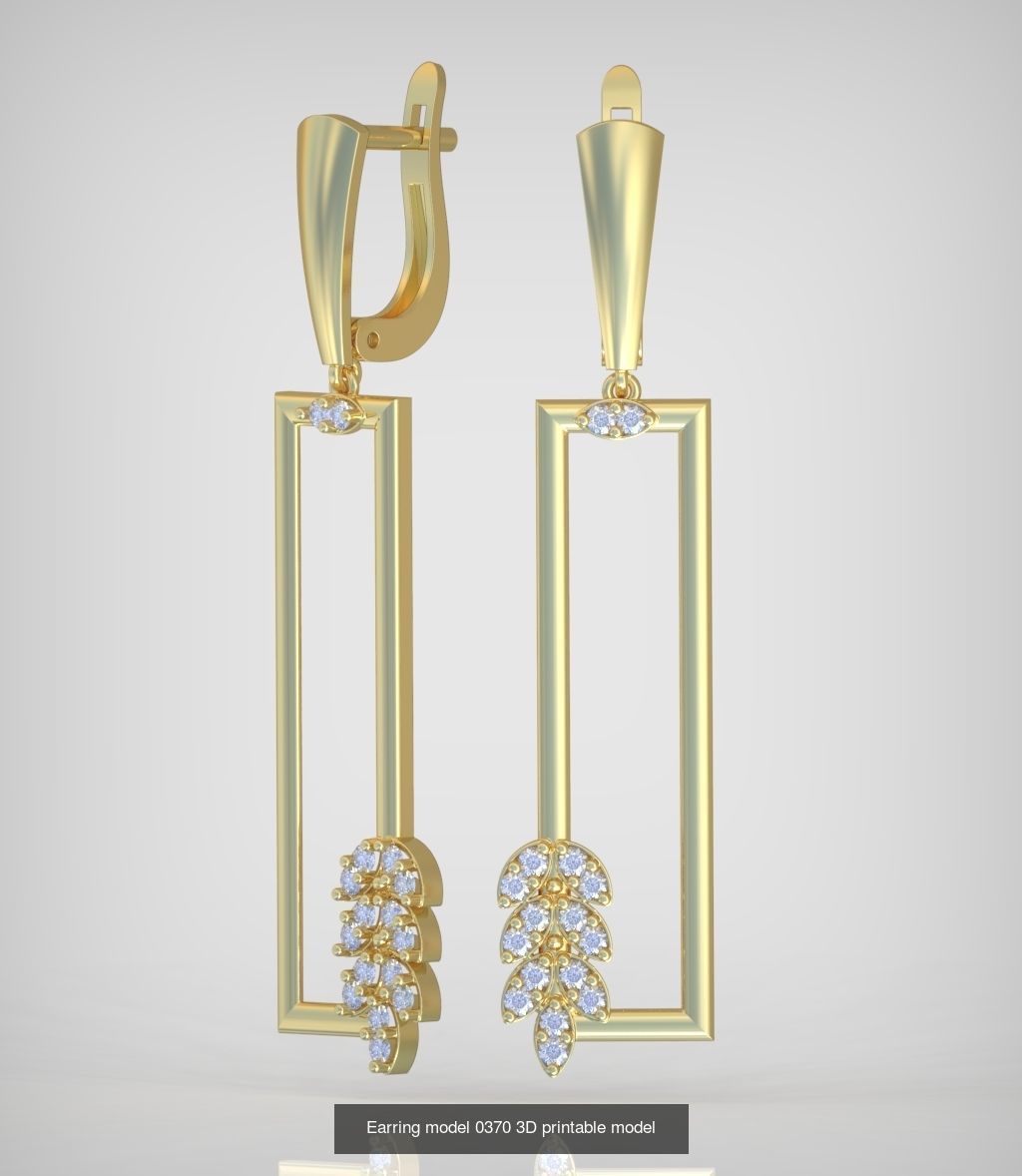 Ring and Earring Set 3D printable model 0121 3D Model Collection_4