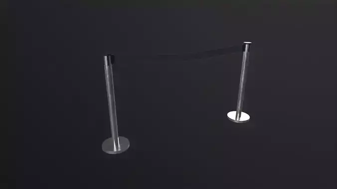 Airport Stanchions 3D Model Low-poly 3D model